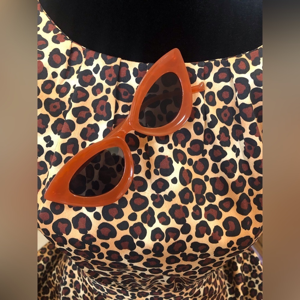 Lady Vintage London Day Dress Leopard Tan New - Picture 6 of 7